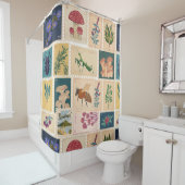 Cool cadeau voor mama Oude postzegels Dieren  Douchegordijn (In situ)