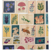 Cool cadeau voor mama Oude postzegels Dieren  Douchegordijn (Voorkant)