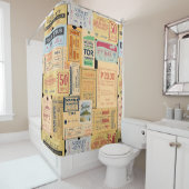 Cool cadeau voor vader Cenima tickets en oude post Douchegordijn (In situ)