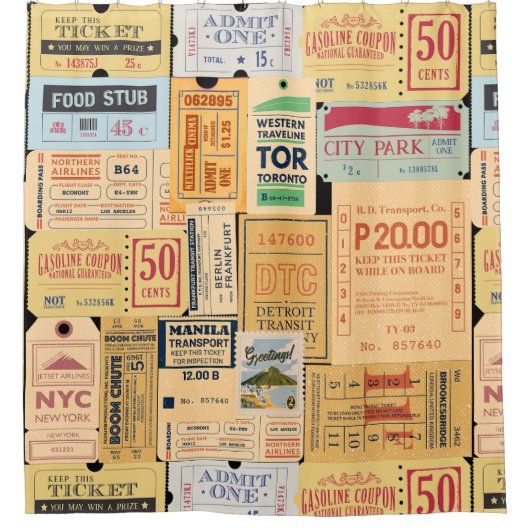 Cool cadeau voor vader Cenima tickets en oude post Douchegordijn (Voorkant)