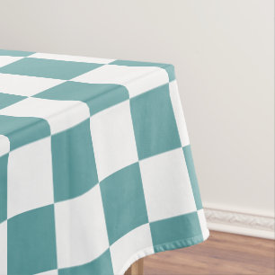 Cool Cadet Blauw Wit Retro Chic Geruit Patroon Tafelkleed