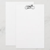 Cool Cafe Racer Motorcycle Tekening Briefpapier (Voorkant / Achterkant)