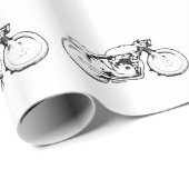Cool Cafe Racer Motorcycle Tekening Cadeaupapier (Rol Hoek)