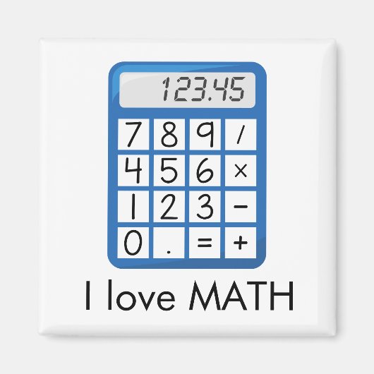 Cool Calculator Ik hou van Wiskunde Magneet (Voorkant)