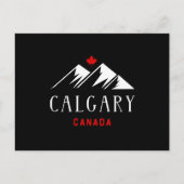 Cool Calgary Canada Mountains esdoorn blad donker Briefkaart (Voorkant)