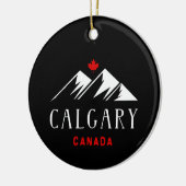 Cool Calgary Canada Mountains esdoorn blad donker Keramisch Ornament (Links)
