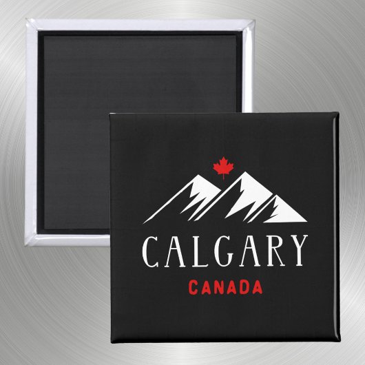 Cool Calgary Canada Mountains esdoorn blad donker Magneet