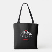 Cool Calgary Canada Mountains esdoorn blad donker Tote Bag (Achterkant)
