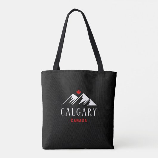 Cool Calgary Canada Mountains esdoorn blad donker Tote Bag (Achterkant)