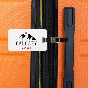 Cool Calgary Canada Mountains esdoornblad Bagagelabel