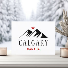 Cool Calgary Canada Mountains esdoornblad Briefkaart
