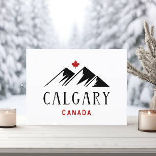 Cool Calgary Canada Mountains esdoornblad Briefkaart