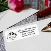 Cool Calgary Canada Mountains esdoornblad Etiket