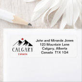 Cool Calgary Canada Mountains esdoornblad Etiket (Insitu)