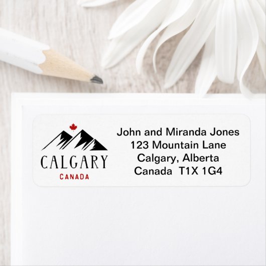 Cool Calgary Canada Mountains esdoornblad Etiket (Insitu)