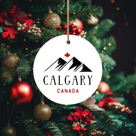 Cool Calgary Canada Mountains esdoornblad Keramisch Ornament