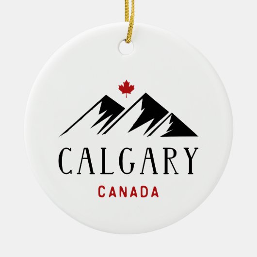 Cool Calgary Canada Mountains esdoornblad Keramisch Ornament (Voorkant)