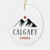 Cool Calgary Canada Mountains esdoornblad Keramisch Ornament (Links)