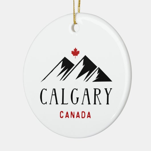 Cool Calgary Canada Mountains esdoornblad Keramisch Ornament (Links)