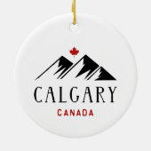 Cool Calgary Canada Mountains esdoornblad Keramisch Ornament (Achterkant)