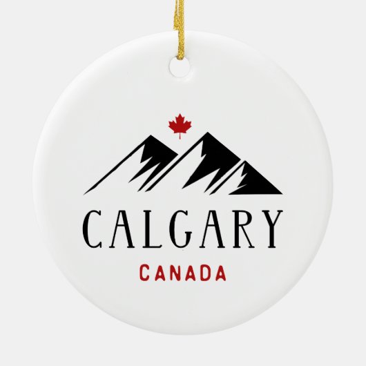 Cool Calgary Canada Mountains esdoornblad Keramisch Ornament (Achterkant)