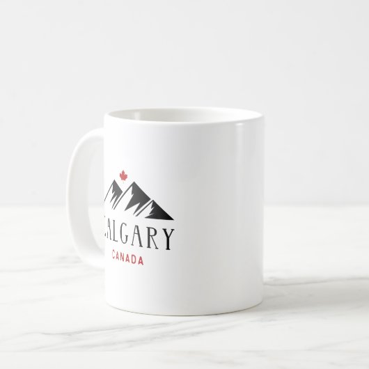 Cool Calgary Canada Mountains esdoornblad Koffiemok (Voorkant links)