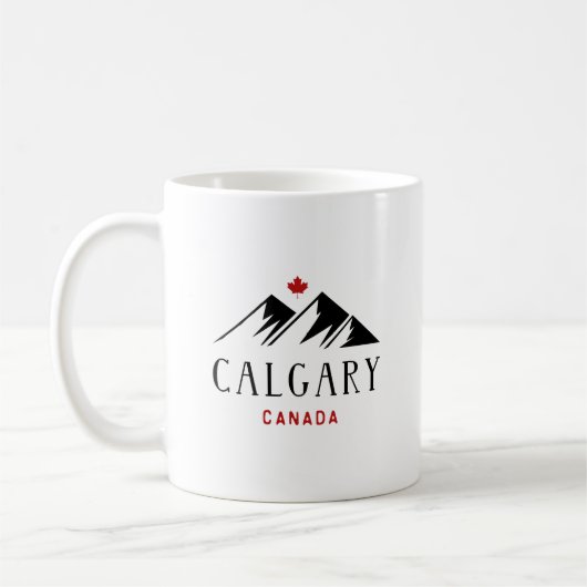 Cool Calgary Canada Mountains esdoornblad Koffiemok (Links)