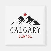 Cool Calgary Canada Mountains esdoornblad Magneet (Voorkant)