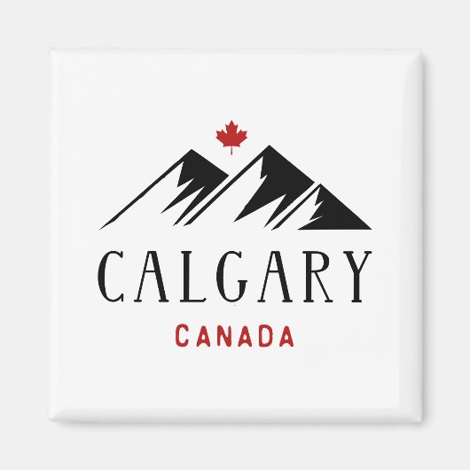 Cool Calgary Canada Mountains esdoornblad Magneet (Voorkant)