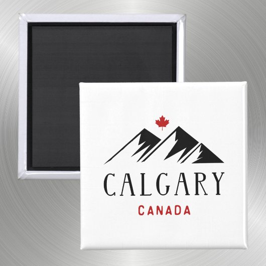 Cool Calgary Canada Mountains esdoornblad Magneet