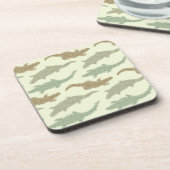 Cool Camo Alligators - naadloos patroon. Bier Onderzetter (Linkerzijde)