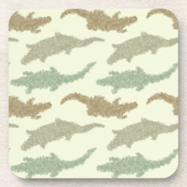 Cool Camo Alligators - naadloos patroon. Bier Onderzetter