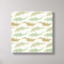 Cool Camo Alligators - naadloos patroon. Canvas Afdruk