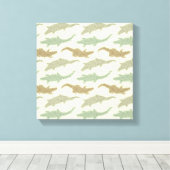 Cool Camo Alligators - naadloos patroon. Canvas Afdruk (Insitu (Houten vloer))