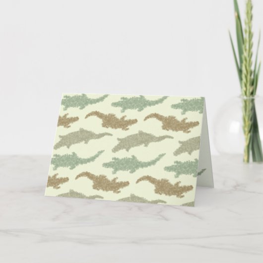 Cool Camo Alligators - naadloos patroon. Kaart (Voorkant)