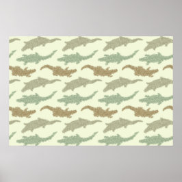 Cool Camo Alligators - naadloos patroon. Poster