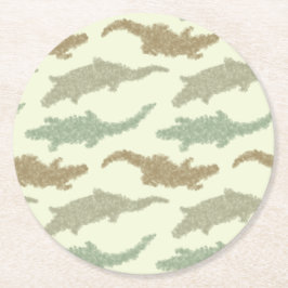 Cool Camo Alligators - naadloos patroon. Ronde Kartonnen Onderzetter