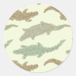 Cool Camo Alligators - naadloos patroon. Ronde Sticker