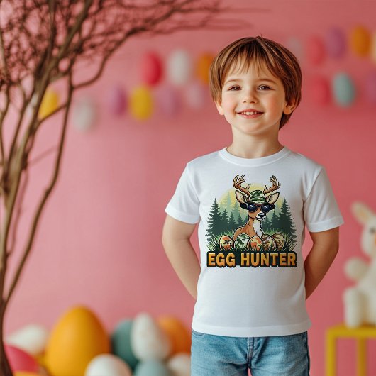 Cool Camo Deer Easter Egg Hunter Boys Kinder Shirts