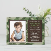 Cool Camo Party Invitation Kaart (Staand voorkant)