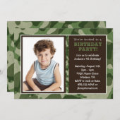 Cool Camo Party Invitation Kaart (Voorkant / Achterkant)