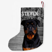 Cool Camo Rottweiler Dog Animal Rugged Name Kleine Kerstsok (Achterkant)