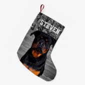 Cool Camo Rottweiler Dog Animal Rugged Name Kleine Kerstsok (Voorkant (Hangend))
