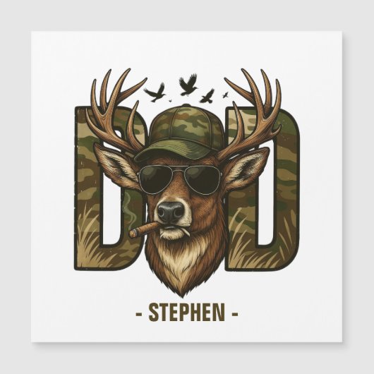 Cool Camouflage Dad – Herten met zonnebril (Voorkant)