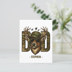 Cool Camouflage Dad – Herten met zonnebril Briefkaart