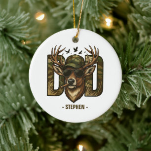 Cool Camouflage Dad – Herten met zonnebril Keramisch Ornament