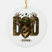 Cool Camouflage Dad – Herten met zonnebril Keramisch Ornament (Voorkant)