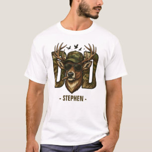 Cool Camouflage Dad – Herten met zonnebril T-shirt