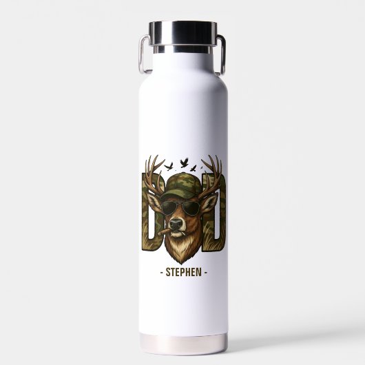 Cool Camouflage Dad – Herten met zonnebril Waterfles (Voorkant)