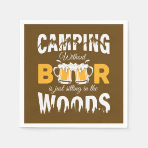 Cool camping bierliefhebbers feest servet